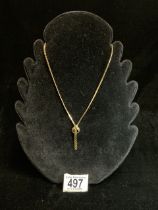 A 375 HALLMARKED GOLD FANCY NECKLACE; 8.3 GMS.