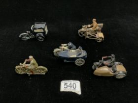 EARLY DINKY MOTORCYCLES AND SIDE CARS