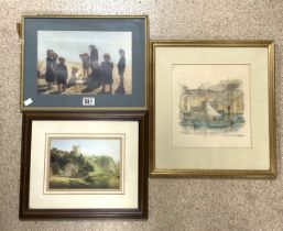 THREE FRAMED PRINTS - CASTLE ETC.