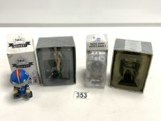 TWO METAL MARVEL FIGURES - DR DOOM AND MOONDRAGON PROTOTYPES, A TREXI SERIES ONE FIGURE AND A QEE
