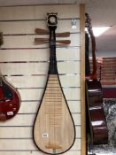CHINESE WOOD LUTE PIPA GUITAR STRING MUSICAL INSTRUMENT WITH CASE