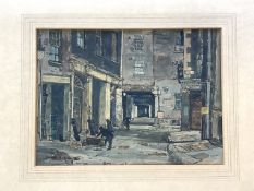 CLAUDE MUNCASTER (1903-1974) - WATERCOLOUR DRAWING STREET SCENE; SIGNED AND DATED 1923; 28X20 CMS.