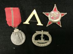 U BOAT BADGE; 18.3 GRAMS WITH TWO OTHER MEDALS