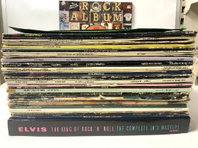 QUANTITY OF 33 RPM RECORDS, THE WHO, QUEEN, BEACH BOYS, AND MANY MORE. ALSO INCUDES LASER DISCS.