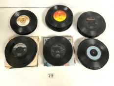 A QUANTITY OF 45 RPM RCORDS, - JOHNNY NASH, VILLAGE PEOPLE, NANA MOUSKOURI AND OTHERS.