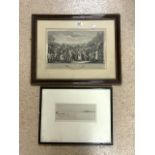 HOGARTH ENGRAVING - THE IDLE PRENTICE EXECUTED AT TTYBURN DATED 1748; 40X26 CMS AND SIGNED ETCHING -