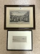 HOGARTH ENGRAVING - THE IDLE PRENTICE EXECUTED AT TTYBURN DATED 1748; 40X26 CMS AND SIGNED ETCHING -