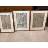 GERALD C HORSLEY PICTURES ALL THREE FRAMED AND GLAZED; 70 X 53CM