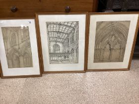 GERALD C HORSLEY PICTURES ALL THREE FRAMED AND GLAZED; 70 X 53CM