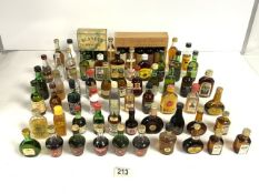 QUANTITY OF MINIATURE BOTTLES OF COGNACS, BRANDY AND OTHERS.