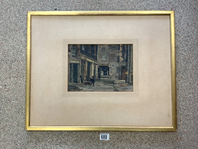 CLAUDE MUNCASTER (1903-1974) - WATERCOLOUR DRAWING STREET SCENE; SIGNED AND DATED 1923; 28X20 CMS. - Image 4 of 4