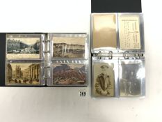 ALBUM MILITARY PHOTOGRAPHIC AND COLOURED POSTCARDS, ANOTHER ALBUM OF TOPOGRAPHICAL AND SOCIAL