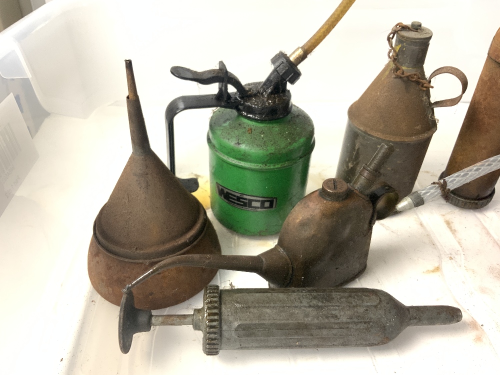 QUANTITY VINTAGE OIL CANS AND GREASE GUNS. - Image 4 of 4