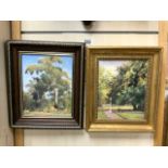 JEAN M ROWE (20TH-CENTURY AUSTRALIAN), PAIR OF OILS IMPRESSIONIST LANDSCAPES - SIGNED AND DATED;