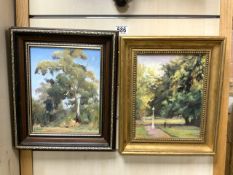 JEAN M ROWE (20TH-CENTURY AUSTRALIAN), PAIR OF OILS IMPRESSIONIST LANDSCAPES - SIGNED AND DATED;