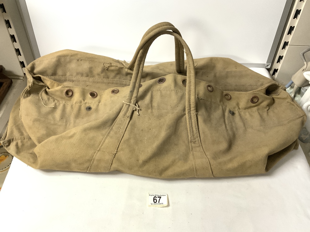 A W.W.LTD. 1945 MILITARY CANVAS KIT BAG.