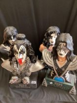 FOUR KISS BUSTS BY KISS CATALOG LTD FOUR BUSTS WITH TWO BOXES; 52CM