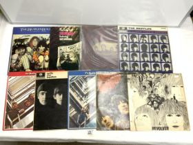 NINE BEATLES ALBUMS - REVOLVER, RUBBER SOUL, HARD DAYS NIGHT AND SIX OTHERS.