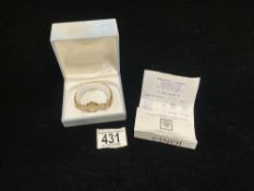 A LADIES 375 HALLMARKED GOLD ACCURIST QUARTZ WRISTWATCH WITH RECEIPT FOR £295 IN 1994; 12.8 GRAMS