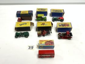 FIVE MATCHBOX MODELS OF YESTERYEAR - 1929 BENTLEY, 1912 PACKARD AND 3 OTHERS, A MATCHBOX SERIES