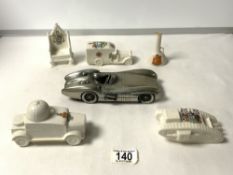 CRESTED WARE FIRST WORLD WAR TANK AND ARMOURED CAR, OTHER CRESTED WARE AND MODEL OF VINTAGE MERCEDES
