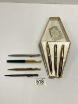 VINTAGE PENS AND PENCIL INCLUDES ROLLED GOLD AND PLATINUM