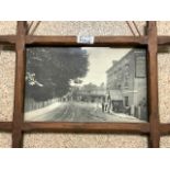 PHOTOGRAPH OF EDWARDIAN STREET SCENE IN PINE FRAME; 28X17 CMS.