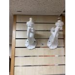 PAIR OF CERAMIC FIGURAL WALL LIGHTS