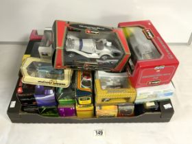 TWO BURAGO DIE- CAST MODELS OF MERCEDES IN BOXES AND QUANTITY OF MODEL TOY CARS VARIOUS , CORGI,