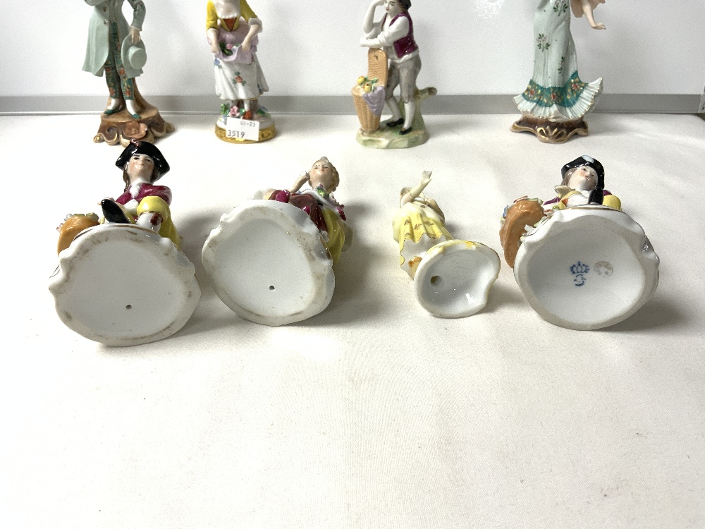 A SMALL CONTINENTAL PORCELAIN GROUP PLAYING CHESS, PAIR PORCELAIN FIGURES OF BOY AND GIRL; 15 CMS - Image 5 of 7