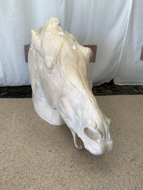 A PLASTER COPY OF THE - PARTHENON SELENE HORSE HEAD, 64X80 CMS. - Image 2 of 3