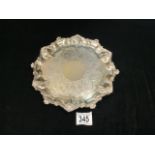 HALLMARKED SILVER SALVER DATED 1859 BY DANIEL AND CHARLES HOULE 486 GRAMS
