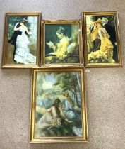 FOUR MODERN GILT FRAMED OLEOGRAPHS, 48X68 LARGEST