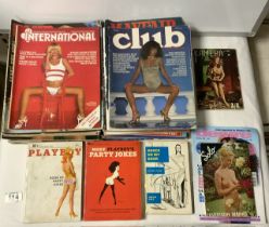 QUANTITY OF ADULT MAGAZINES AND BOOKS INCLUDES FIESTA, INTERNATIONAL,MEN ONLY AND MORE