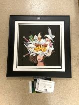 M L WRIGHTSON LIMITED EDITION 9/95 LITHOGRAPH TITLED FISH AND CHIPS FRAMED AND GLAZED WITH CERT OF