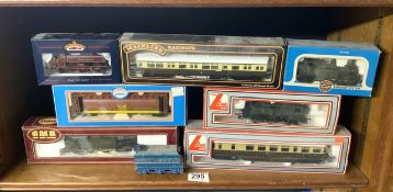 BACHMANN LOCO IN BOX, TWO LIMA TOY TRAINS IN BOXES, TWO AIRFIX AND OTHERS.