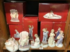 SIX LLADRO FIGURES FROM ' THE NIGHT BEFORE CHRISTMAS COLLECTION '.