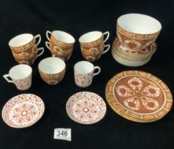 ROYAL CROWN DERBY ART DECO PART TEA SERVICE OF 18 PIECES AND ROYAL CROWN DERBY DUO SETS