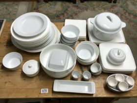 JOHN LEWIS AND OTHER WHITE PORCELAIN DINNER SERVICE.