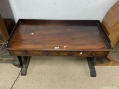 VICTORIAN MAHOGANY TRAY TOP DESK WITH TWO DRAWERS 123 X 55CM
