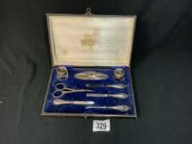 HALLMARKED SILVER MANICURE CASED SET