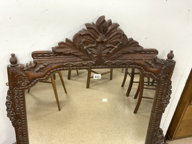 WOODEN CARVED OVERMANTLE MIRROR 124 X 110 - Image 3 of 4