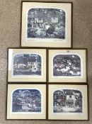 GRAHAM CLARKE (1941) ENGLAND FIVE PRINTS, BY APPOINTMENT, DEWDROP, ALBERT ROSS, AUTUMN AND REG'S