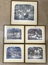 GRAHAM CLARKE (1941) ENGLAND FIVE PRINTS, BY APPOINTMENT, DEWDROP, ALBERT ROSS, AUTUMN AND REG'S
