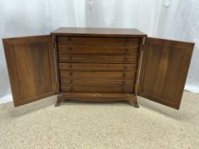 SEVEN DRAWER COLLECTORS CABINET IN MAHOGANY 53 X 46CM