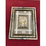 MODERN ITALIAN MADE WALL MIRROR WITH EMBOSSED SILVERED BRIDGE OVER RIVER SCENE DECORATION, 38X48