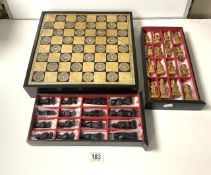 ORIENTAL CHESS SET, THE FIGURES MADE OF SOAPSTONE.
