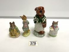 THREE BESWICK BEATRIX POTTER CHARACTERS - FOXY WHISKERED GENTLEMAN, 'RIBBY ' SAMUEL WHISKERS, AND