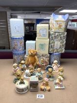 COLLECTION OF - THE WONDERFULL WORLD OF RAMBLING TED FIGURES, STEIFF MOHAIR TEDDY BEAR, AND