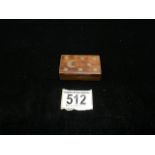 A BRASS INLAID MOON AND STARS STAMP BOX,